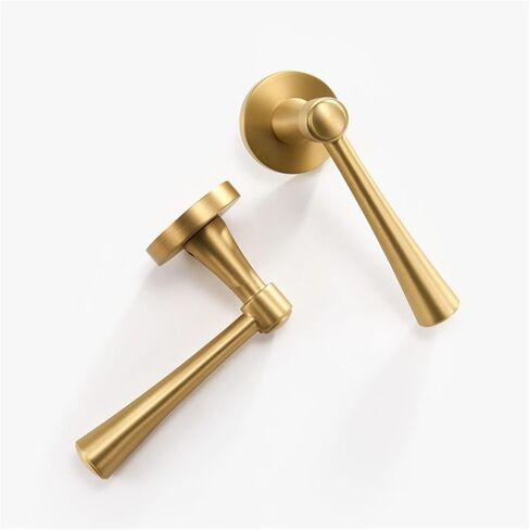 قفل الباب النحاسي قفل غرفة نوم interiror حمام مزدوج خشب رافعة وهمية مقبض 1pcs (رمادي وهمية) in Kuwait