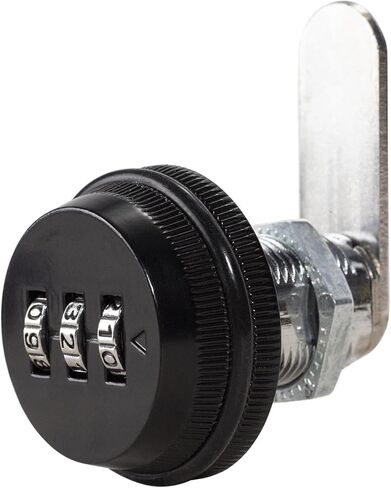 مزيج قفل مشفرة كام كامس قفلات خزانة خزانة صندوق البريد الخزانة 3 أرقام رمز تمرير 1pcs (أسطوانة سوداء 25 مم) in Kuwait