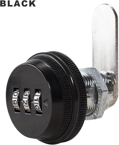 مزيج قفل مشفرة كام كامس قفلات خزانة خزانة صندوق البريد الخزانة 3 أرقام رمز تمرير 1pcs (أسطوانة سوداء 25 مم) in Kuwait