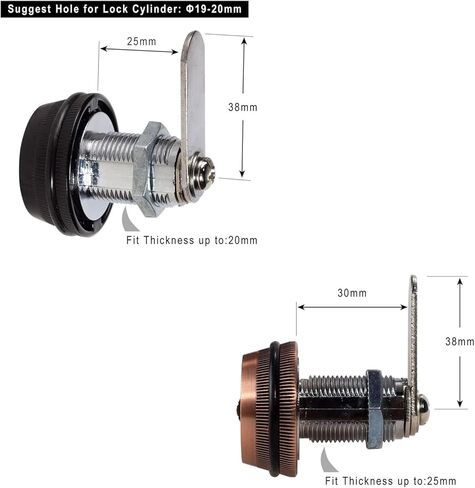 مزيج قفل مشفرة كام كامس قفلات خزانة خزانة صندوق البريد الخزانة 3 أرقام رمز تمرير 1pcs (أسطوانة سوداء 25 مم) in Kuwait