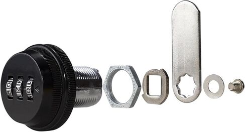 مزيج قفل مشفرة كام كامس قفلات خزانة خزانة صندوق البريد الخزانة 3 أرقام رمز تمرير 1pcs (أسطوانة سوداء 25 مم) in Kuwait