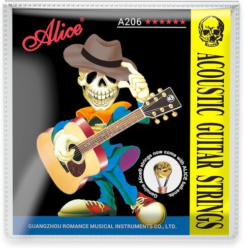 Alice Acoustic Guitar Strings Set - 6-String for Beginner, Briliant Steel Copper Alloy in Phosphor Bronze Color, 1 Pack (A206 Super Light) in Saudi Arabia