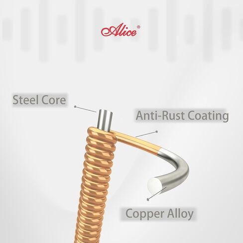 Alice Acoustic Guitar Strings Set - 6-String for Beginner, Briliant Steel Copper Alloy in Phosphor Bronze Color, 1 Pack (A206 Super Light) in Saudi Arabia