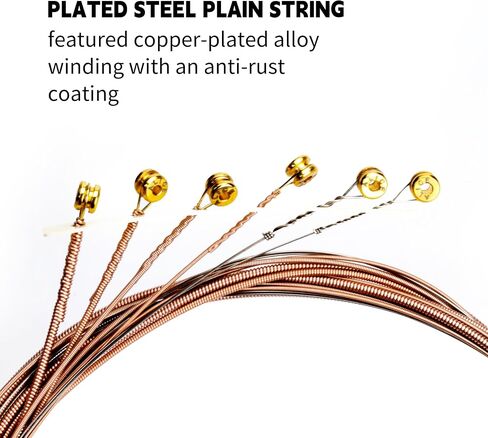 Alice Acoustic Guitar Strings Set - 6-String for Beginner, Briliant Steel Copper Alloy in Phosphor Bronze Color, 1 Pack (A206 Super Light) in Saudi Arabia