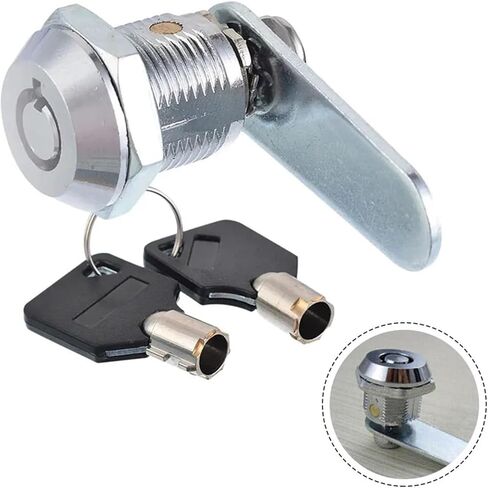 أسطوانة أقفال باب خزانة الباب قفل القفل القفل قفل صندوق خزانة مع 2 مفاتيح كام 16/20/25/30 مم 1pcs (25 مم) in Kuwait