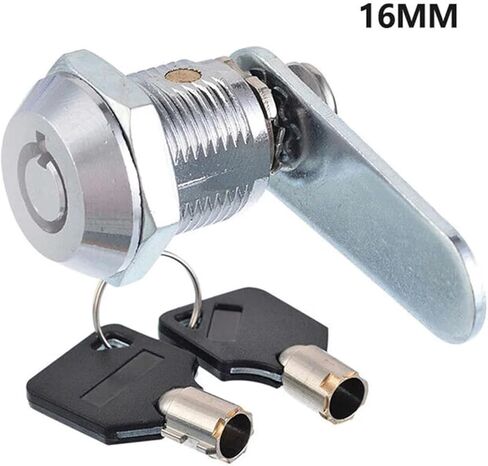 أسطوانة أقفال باب خزانة الباب قفل القفل القفل قفل صندوق خزانة مع 2 مفاتيح كام 16/20/25/30 مم 1pcs (25 مم) in Kuwait