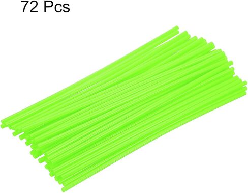 HARFINGTON 72pcs Spoke Skins Covers 0.2" Plastic Universal Dirt Bike Spoke Skin Wraps Bicycle Motorcycle Cycling Wheel Decoration Protector Spokes for 8"-21" Rims, Fluorescent Green in Saudi Arabia