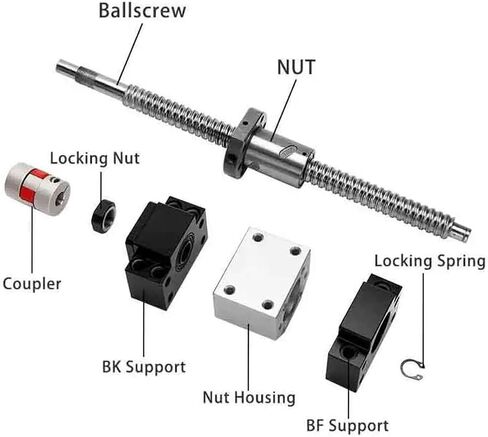 كرات الكرة المعدنية Nut C5 Ballscrew SFU1605 SET END CNC Machine Parts تحمل وضع الجوز BK BF MODE باستخدام برغي كرة الطابعة ثلاثية الأبعاد (1500 مم) in Saudi Arabia