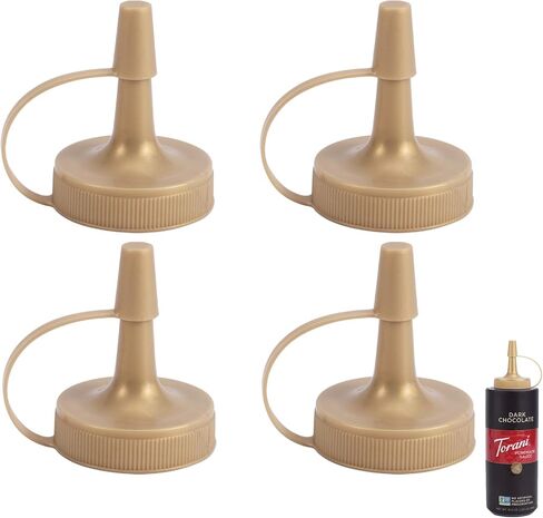 4pcs Sauce Syrup Coffee Dispenser Caps Compatible Only with 16.5oz Torani Flavor Concentrated Sauce Bottles, BPA-Free Plastic Pump Extended Nozzle Leak-Proof Replacement Lid for Easy Pouring in Saudi Arabia