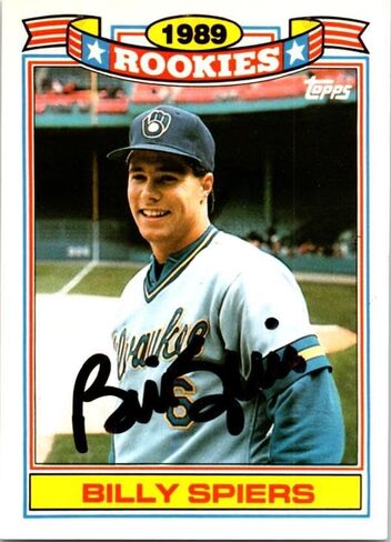 Bill Spiers بطاقة البيسبول موقعة (Milwaukee Brewers) 1990 Topps Rookies #27 - بطاقات موقعة للبيسبول in Kuwait