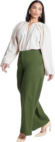 ELOQUII Women's Plus Size The Ultimate Stretch Wide Leg Pant in Kuwait