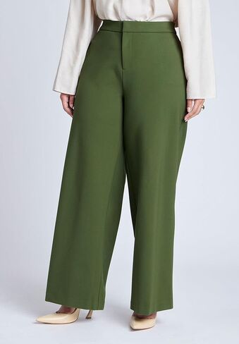 ELOQUII Women's Plus Size The Ultimate Stretch Wide Leg Pant in Kuwait