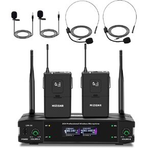 نظام ميكروفون لافالييه اللاسلكي اللاسلكي مع سماعات الرأس والضربات الطية ، والميكروفون اللاسلكي المزدوج ومجموعة مستقبلات ، ومجموعة 300 قدم للغناء ، والكنيسة ، والكاريوكي ، والوعظ ، والزفاف in Kuwait