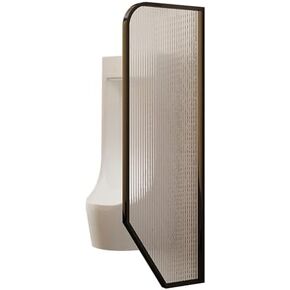 Black Urinal Privacy Screen Partition - 40x120cm Tempered Glass Panels with Stainless Steel Frame, Wall-Mounted Bathroom Divider Set (3 Pieces) for Enhanced Privacy in Kuwait