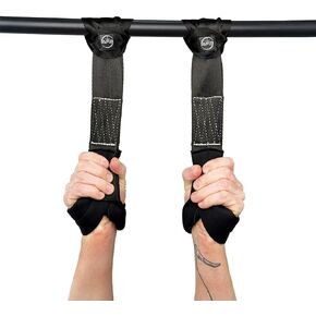 Suspension Trainer Straps - Premium Nylon Bodyweight Fitness Straps for Home & Gym Workouts, Comfortable & Safe with 540lbs Load, Black, Comes in Pairs in Saudi Arabia