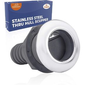 المياه البيضاء - البحرية 316 من النايلون الفولاذ المقاوم للصدأ من خلال بدن Scupper | 1-1/2 "خرطوم ، 2-1/4" قطع | للقارب ، اليخت ، السباكة - 6656N -SCP in Kuwait