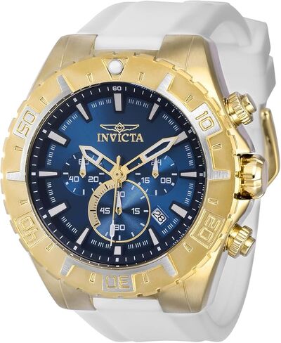 Invicta Men's Aviator Stainless Steel Quartz Watch with Silicone Strap, Blue, 26 (Model: 22523) in Saudi Arabia