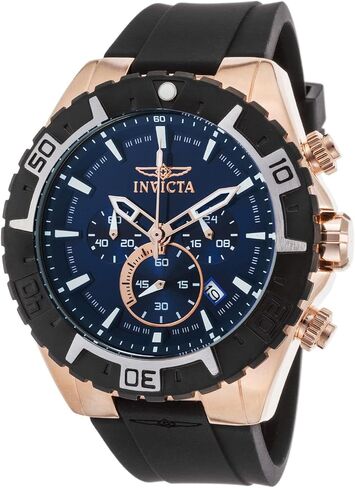 Invicta Men's Aviator Stainless Steel Quartz Watch with Silicone Strap, Blue, 26 (Model: 22523) in Saudi Arabia