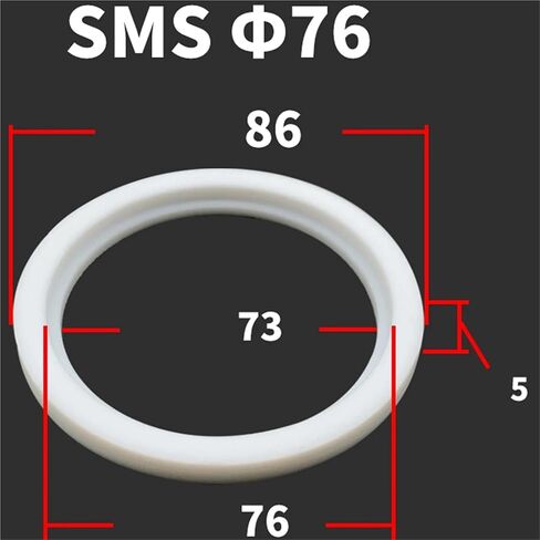 19 25 32 38 45 51 63 76 89 102mm Food Grade PTFE Sealing Gasket Strip for Sanitary SMS Union Homebrew(SMS 102mm) in Kuwait