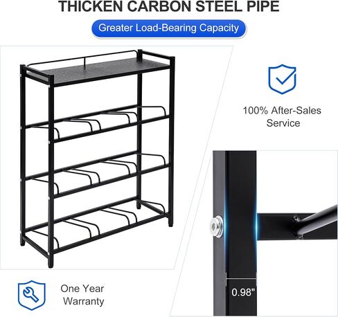 5 Gallon Water Bottle Holder 6-Tray 3/5 Gallon Water Jug Rack with Top Shelf Heavy Duty Jug Stand for Kitchen, Office, Garage Black in Saudi Arabia