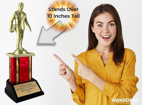 كأس جائزة Dundie للمكتب - طوله 10 بوصات مع نقش شخصي - كأس قابل للتخصيص مع نص محفور - هدايا المكتب لزملاء العمل - أفضل مدرب في العالم - جوائز Dundee Trophy مضحكة in Saudi Arabia