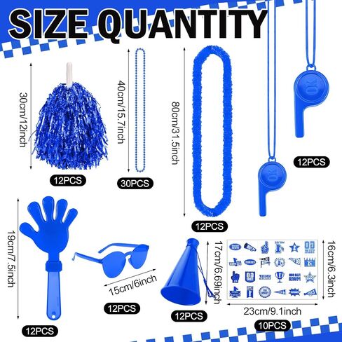 Soulchen 180 Pcs Team Spirit Accessories Noise Makers Day Kit,Red | For Sporting Events Games, Whistles Clappers Megaphones Thunder Sticks Pom Poms Beads Wristbands Stickers, Cheerleading in Saudi Arabia