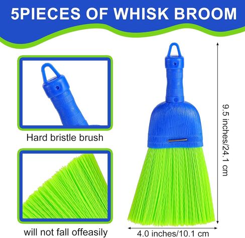 5 Pcs Whisk Broom Poly Fiber Handheld Brush Hand Broom Outdoor Broom Car Broom with Hang Hole for Cleaning Indoor Porches Floors Decks Driveways Dirt Dust in Saudi Arabia