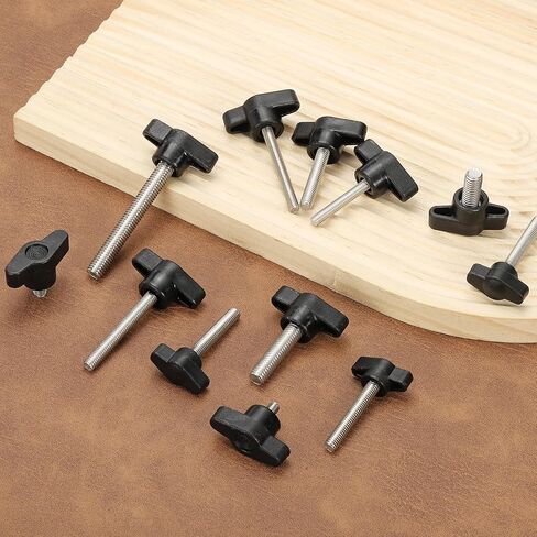Z- Shaped Thumb Screws 304 Stainless Steel Tee Wing Knobs Screws Clamping t Head, M6 x 20mm Thread Fit for Replace Hand Tightening Knob Supply - Z Shaped (16 Pack, Black) in Saudi Arabia