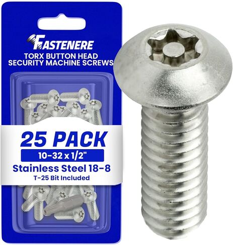 مسامير آلة أمان Torx-10-32 × 1/2 "(25 عبوة) من الفولاذ المقاوم للصدأ ، مقاومة للعبث ، مسامير رأس زر ، برغي الترباس لمستوى أعلى من السلامة والسرقة in Kuwait