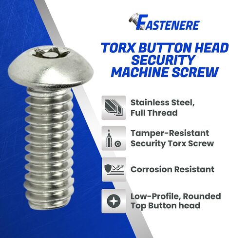 مسامير آلة أمان Torx-10-32 × 1/2 "(25 عبوة) من الفولاذ المقاوم للصدأ ، مقاومة للعبث ، مسامير رأس زر ، برغي الترباس لمستوى أعلى من السلامة والسرقة in Kuwait