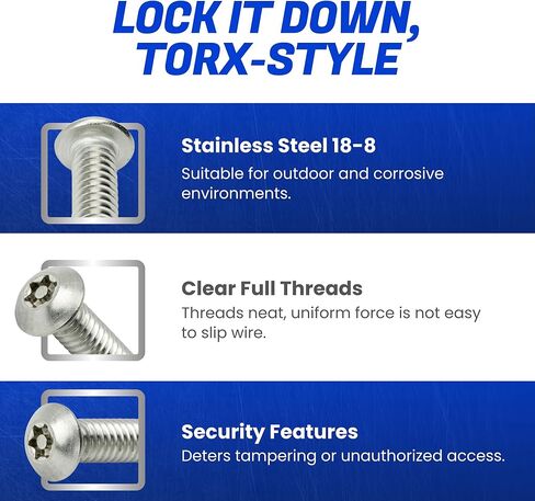 مسامير آلة أمان Torx-10-32 × 1/2 "(25 عبوة) من الفولاذ المقاوم للصدأ ، مقاومة للعبث ، مسامير رأس زر ، برغي الترباس لمستوى أعلى من السلامة والسرقة in Kuwait
