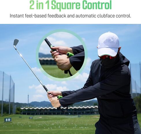 Terpink Golf Swing Trainer ، Trainer Golf Grip ، 2 في 1 في مربعات التحكم في المربعات ، ردود الفعل الفورية القائمة على الإحساس ، مساعدات التدريب ، مجموعة قبضة الجولف ، مدرب قبضة لتدريب ملحق وضع اليد الصحيح للمبتدئين in Kuwait