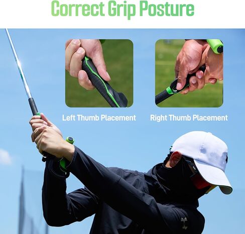 Terpink Golf Swing Trainer ، Trainer Golf Grip ، 2 في 1 في مربعات التحكم في المربعات ، ردود الفعل الفورية القائمة على الإحساس ، مساعدات التدريب ، مجموعة قبضة الجولف ، مدرب قبضة لتدريب ملحق وضع اليد الصحيح للمبتدئين in Kuwait