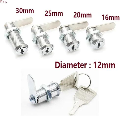 Cam Lock with 2 Keys Diameter 12mm Zinc Alloy Easy Installed for Cabinet Drawer Furniture Hardware 1Pcs(Length 40mm B) in Saudi Arabia