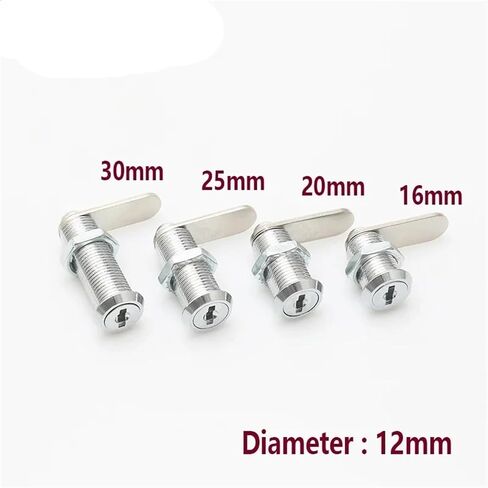 Cam Lock with 2 Keys Diameter 12mm Zinc Alloy Easy Installed for Cabinet Drawer Furniture Hardware 1Pcs(Length 40mm B) in Saudi Arabia