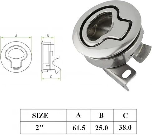 2Pcs Polished Stainless Steel Flush Boat Marine Latch Flush Pull Latches Handle Deck Hatch Marine Hardware in Saudi Arabia
