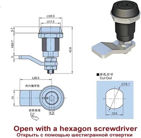 Cabinet Cam Lock Car Truck Plane Metal Steel Light Box Industrial Accessories MS554 1Pcs(A) in Saudi Arabia
