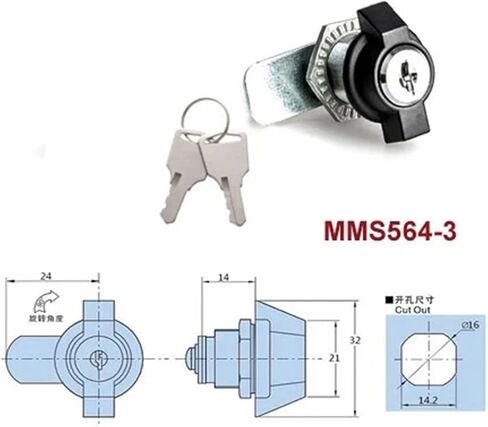 Handle Cabinet Cam Lock for Storage-Box Jewelry Case Mail Box Electronic File Cabinet MS564 1Pcs(MMS564-3) in Saudi Arabia