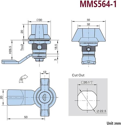 Handle Cabinet Cam Lock for Storage-Box Jewelry Case Mail Box Electronic File Cabinet MS564 1Pcs(MMS564-3) in Saudi Arabia