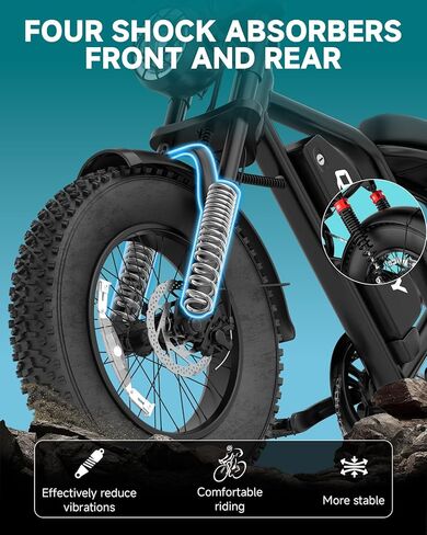 500W/750W FAT TIRE TREAL DIRT BIKE للبالغين ، 48V 13.5AH/18AH بطارية قابلة للإزالة 16 "/20" دراجة نارية كهربائية مع سرعة قصوى 31 ميل في الساعة ، ومجموعة 40-70 ميلًا ، تعليق كامل in Kuwait