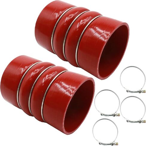 uoienrt 2pcs 4 "× 6" 4 بوصة خرطوم إنترنيو ، شحن مجموعات التمهيد خرطوم بارد الهواء مع مشابك t الترباس ، خرطوم توربو السيليكون (الأزرق) in Saudi Arabia