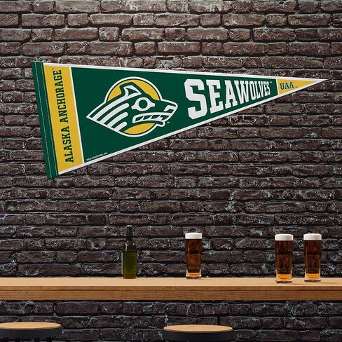 Rico Industries NCAA Alaska–Anchorage Seawolves 12" x 30" Felt Wall Décor Pennant - Great for Home/Bed Room/Man Cave Décor in Saudi Arabia
