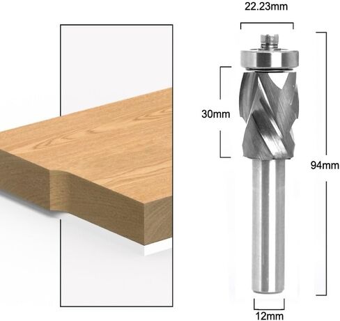 12mm 1/2" Shank Bearing Ultra-Performance Compression Flush Trim Solid Carbide CNC Router Bit End Mill Milling Cutters for Woodworking(NO.3 12.7mm Shank) in Saudi Arabia