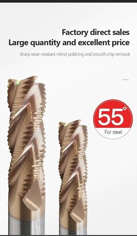 3/4/5/6/7/8/10mm Shank Solid Carbide Roughing End Mills HRC55 4 Flute CNC Milling Cutter Bits Router Bit for Metal Rough Machining(8.0X25X8DX75) in Saudi Arabia