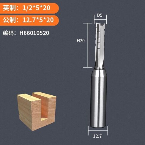 1/2 12.7 ملم شانك 3 المزامير قطع جهاز التوجيه المستقيم بتات TCT الخشبية لقطع قطع القطع القطع CNC (12.7x8x38) in Saudi Arabia