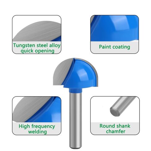 8pcs 6mm 1/4 Shank Ball Nose Router Bit Set Round Milling Cutter for Woodworking CNC Radius Core Box Solid Carbide Tools(6mm 8pcs) in Kuwait