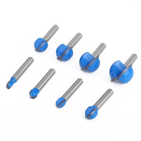 8pcs 6mm 1/4 Shank Ball Nose Router Bit Set Round Milling Cutter for Woodworking CNC Radius Core Box Solid Carbide Tools(6mm 8pcs) in Kuwait