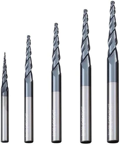 3.175mm 4mm shank taper ball nose end mill carbide carbide charbide router bit refived metal cnc milling cutter (r0.75x30.5xd6x75) in Kuwait