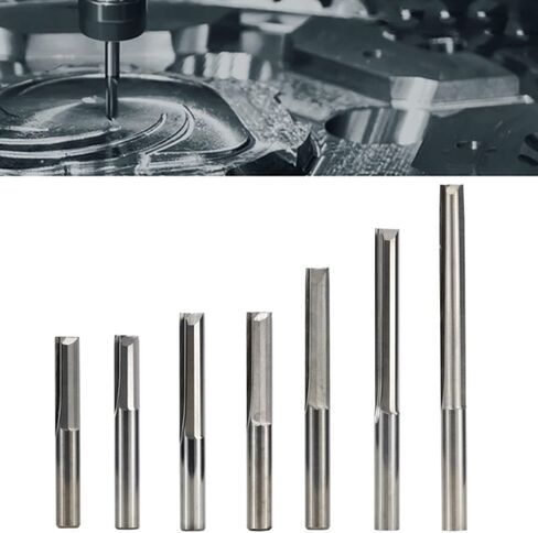 6mm Shank 2 Flute Straight End Mill Carbide CNC Router Bit Engraving Bit Straight Slot Milling Cutter Woodworking Tool(6x52mm) in Saudi Arabia