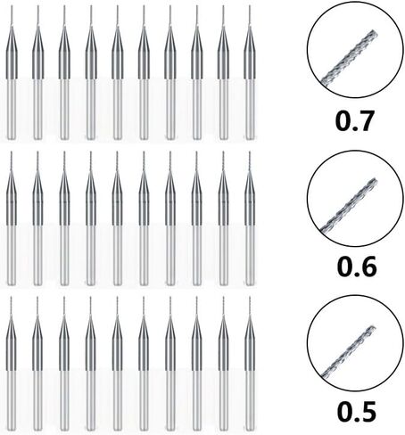 10pcs 3.175mm شانك 0.5 0.6 0.7 ملم مركبات ثنائي الفينيل متعدد الكلور قاطع Carbide نهاية CRBIDE BET البت الذرة البت (10pcs 0.5 مم) in Saudi Arabia